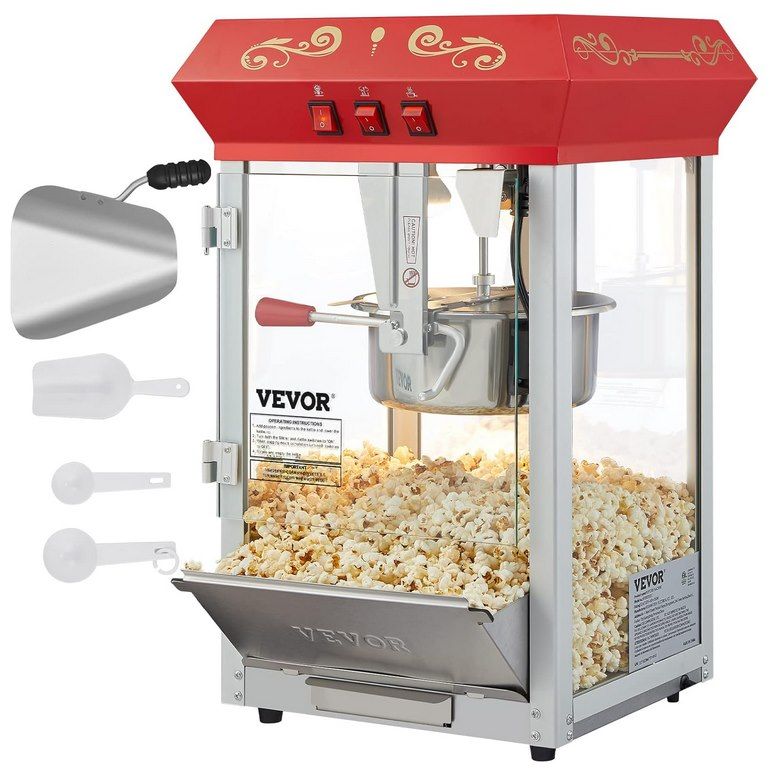 🍿 VEVOR 850W Popcornautomat für kommerzielle Nutzung für 111,99€ (statt 133€)