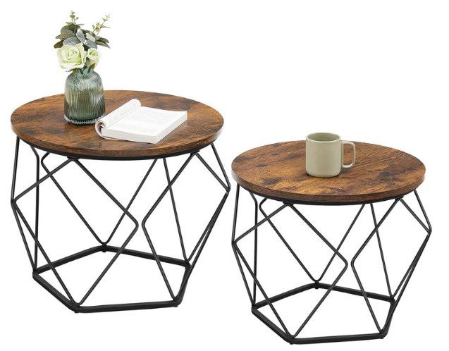 🙌 2er Set VASAGLE Couchtisch rund in 3 Designs für 36,56€ (statt 53€)
