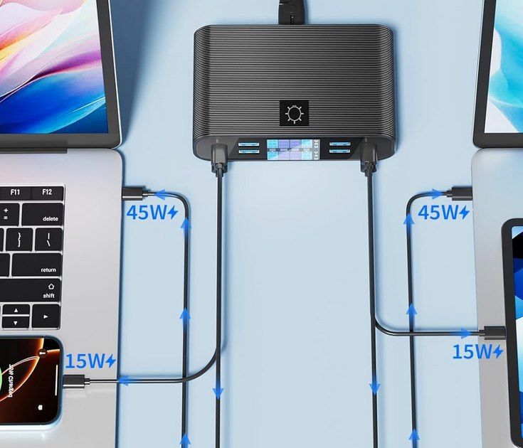 🔋 YSYFAD 8in1 USB/C 300W Ladegerät mit LED & QC 3.0 für 27,99€ (statt 70€)