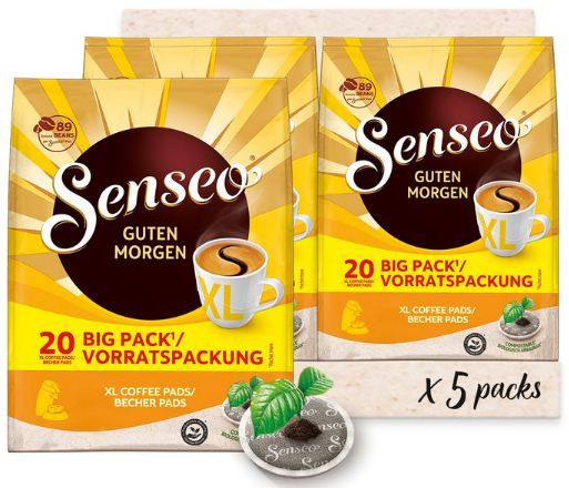 ☕ 5 x 20er Pack Senseo Pads Guten Morgen XL ab 26,59€ (statt 39€)