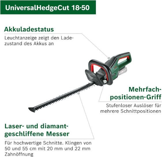 🏡 Bosch UniversalHedgeCut 18V 50 Akku Heckenschere für 80,69€ (statt 102€)