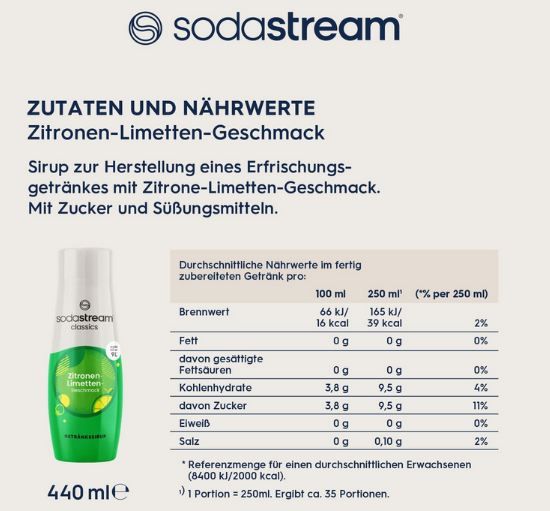 🍋 3er Pack SodaStream Sirup Zitrone Limette ab 9,95€ (statt 16€)