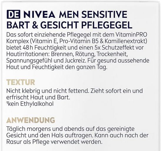 🧔🏻‍♂️ 2x Nivea Men Sensitive Bart & Gesicht Pflege Gel, 50ml ab 9,50€ (statt 17€)