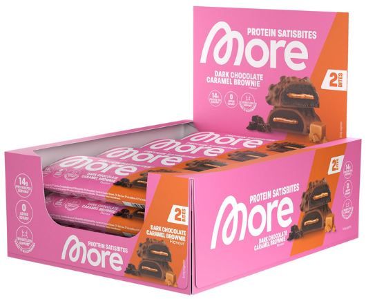 🍫 12er Pack MORE Protein Satisbites Dark Chocolate Caramel Brownie für 29€ (statt 34€