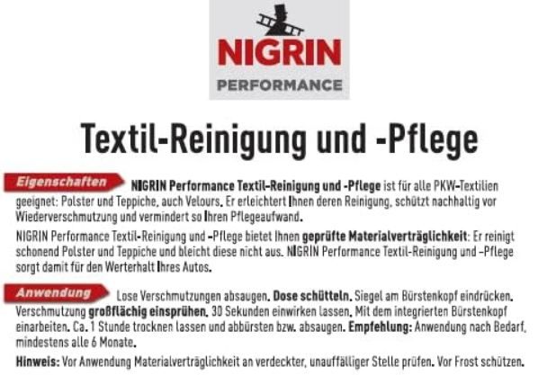 🧽 Nigrin Textilpflege für Polster & Teppiche, 400ml für 7,47€ (statt 11€)