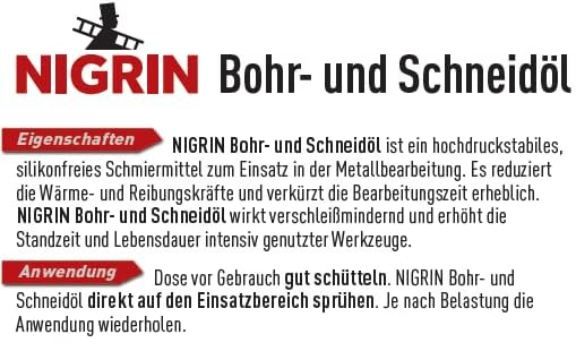 🛢️ Nigrin Bohr- & Schneideöl, 250 ml ab 5,57€ (statt 14€) 🛢️ Nigrin Bohr & Schneideöl, 250 ml ab 5,57€ (statt 14€)