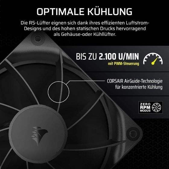 🌪️ 3er Pack Corsair RS120 120mm PWM Lüfter für 19,90€ (statt 25€)