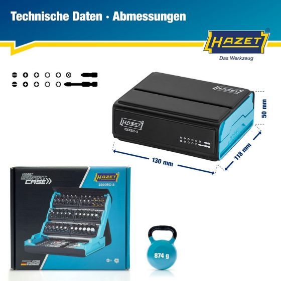 🪛 Hazet 2200SC 3 Smartcase Bit Satz, 96 teilig für 59€ (statt 68€)