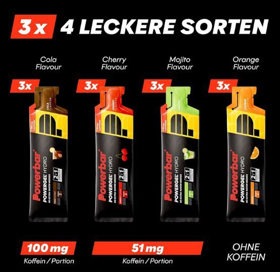 💪🏻 12er Pack Powerbar PowerGel Hydro Multiflavourbox ab 18,99€ (statt 32€)