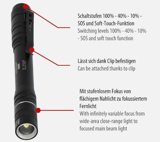 🔦 Brennenstuhl LED LuxPremium TL 210 F Taschenlampe für 10,30€ (statt 15€)