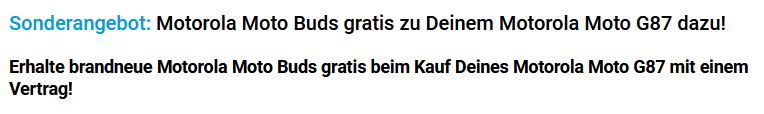 🤯Krass! 🔥Motorola Moto G87 + Moto Tag + Buds für 1€ + Telekom Unlimited für 24,95€ mtl. + 150€ Bonus!