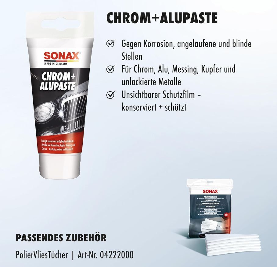 🚗 Sonax Chrom + AluPaste, 75ml für 5,42€ (statt 10€)