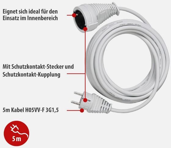 🔌 2x Brennenstuhl Schutzkontakt Verlängerungskabel, 5 Meter für 13,38€ (statt 24€)