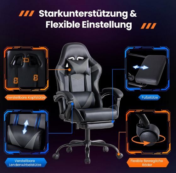 💺 Sweetcrispy Gaming Stuhl mit Fußstütze für 65,99€ (statt 110€) 💺 Sweetcrispy Gaming Stuhl mit Fußstütze für 65,99€ (statt 110€)