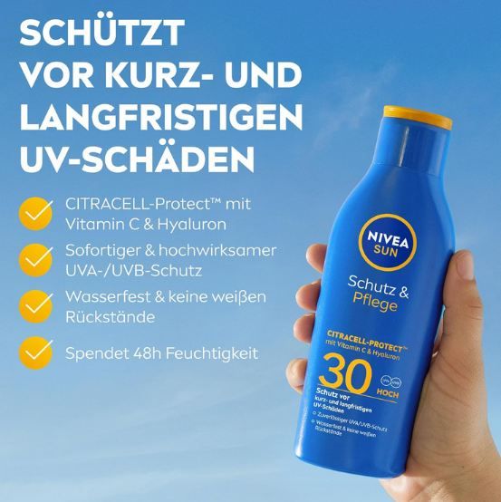 🌞 NIVEA SUN Schutz & Pflege Sonnenlotion LSF 30 ab 6€ (statt 9€) 🌞 NIVEA SUN Schutz & Pflege Sonnenlotion LSF 30 ab 6€ (statt 9€)