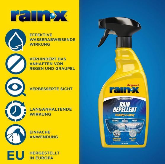 🌧️ Rain X Regenabweiser für Autoscheiben & Glas, 500ml für 11,50€ (statt 19€)