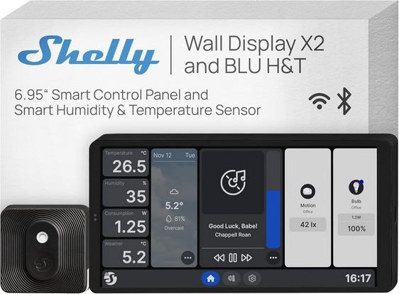 🏠 Shelly Wall Display x2 + Blu H&T Bedienpanel mit Sensor für 129,99€ (statt 175€)   Refurb.