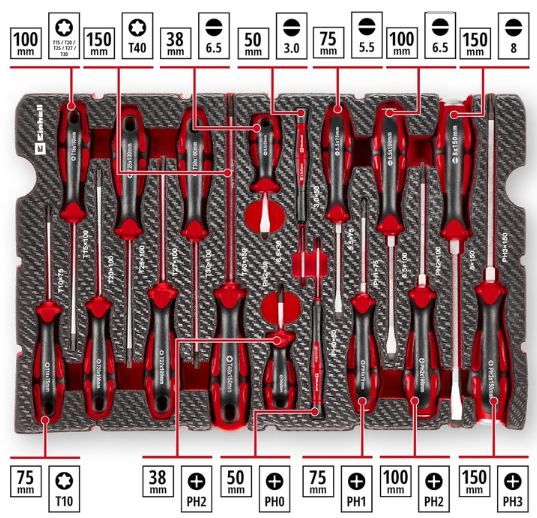 🪛 Original Einhell E Case Pad Schraubendreher Set, 17 tlg. für 32,99€ (statt 40€)