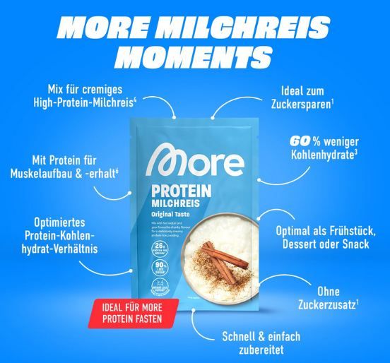 🍚 13er Pack More Protein Milchreis, je 65g für 32,71€ (statt 39€)