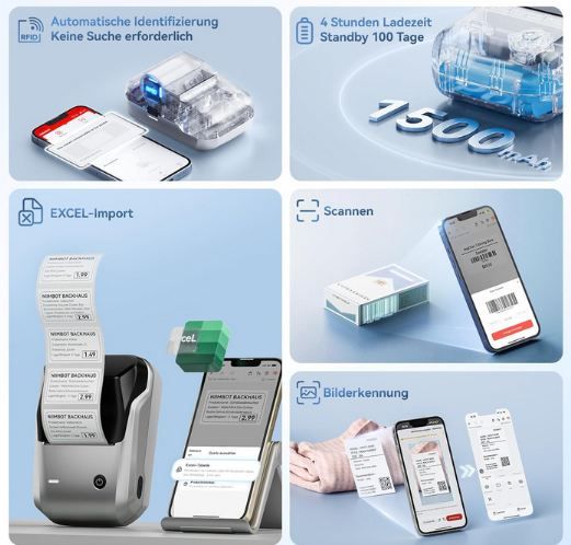 🖨️ NIIMBOT B1 Großformat Etikettendrucker mit Bluetooth für 18,99€ (statt 28€)