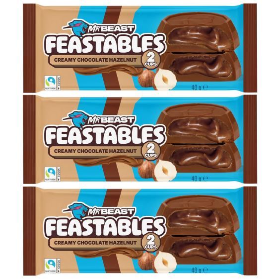 🍫 3 x 2er Pack Feastables MrBeast Cups Hazelnut für 9,99€ (statt 15€)