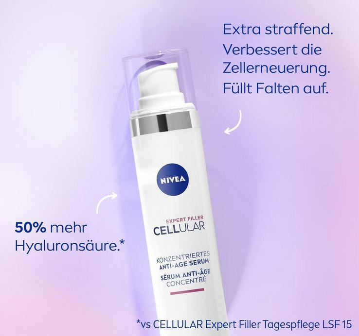 🧴 Nivea Cellular Expert Filler Konzentriertes Anti Age Serum, 40ml ab 9,40€ (statt 18€)