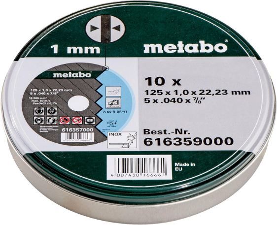 🪚 10er Pack Metabo Trennscheiben SP 125 x 1,0 x 22,23 Inox für 6,98€ (statt 11€)