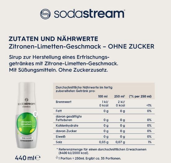 🍋‍🟩 4x SodaStream Sirup Zitrone Limette ohne Zucker ab 12,56€ (statt 20€)