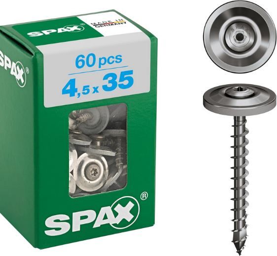🪛 60er Pack SPAX Spenglerschraube mit Linsenkopf, 4,5 x 35mm für 11,75€ (statt 17€) 🪛 60er Pack SPAX Spenglerschraube mit Linsenkopf, 4,5 x 35mm für 11,75€ (statt 17€)