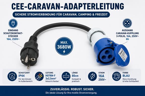 🔌 Kopp CEE-Adapterkabel, 3-polig, 80cm für 9,99€ (statt 19€) 🔌 Kopp CEE Adapterkabel, 3 polig, 80cm für 9,99€ (statt 19€)