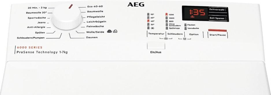 🫧 AEG Serie 6000 ProSense Toplader Waschmaschine, 40cm, 7kg für 499€ (statt 562€)