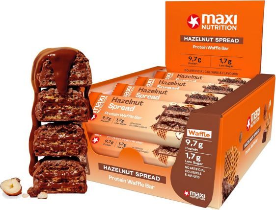 🍫 12er Pack MaxiNutrition Hazelnut Spread Protein Waffle Bar ab 18€ (statt 22€)