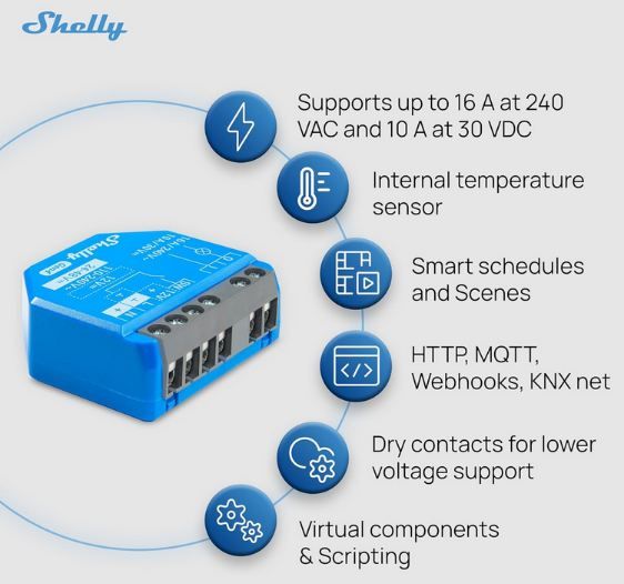 💡 4er Pack Shelly 1 Gen4 Smart Relais mit WLAN & Zigbee/Matter für 43,99€ (statt 67€)   Refurb.