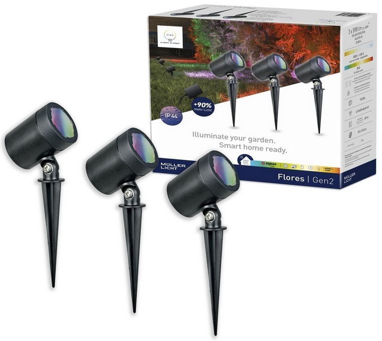🔥 3er Set Tint Flores White + Color Smart Gartenspots für 39,99€ (statt 109€)