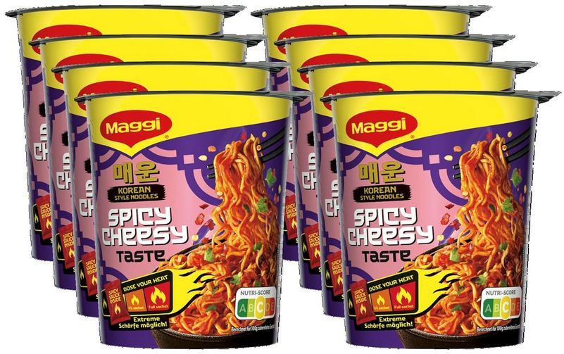 8er Pack MAGGI Korean Style Noodles Spicy Cheese Taste Cup ab 10,85€ (statt 14€)