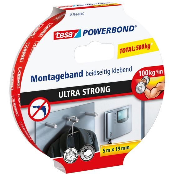 🖼️ tesa Powerbond Ultra Strong Montageband, 5m für 11,14€ (statt 17€)