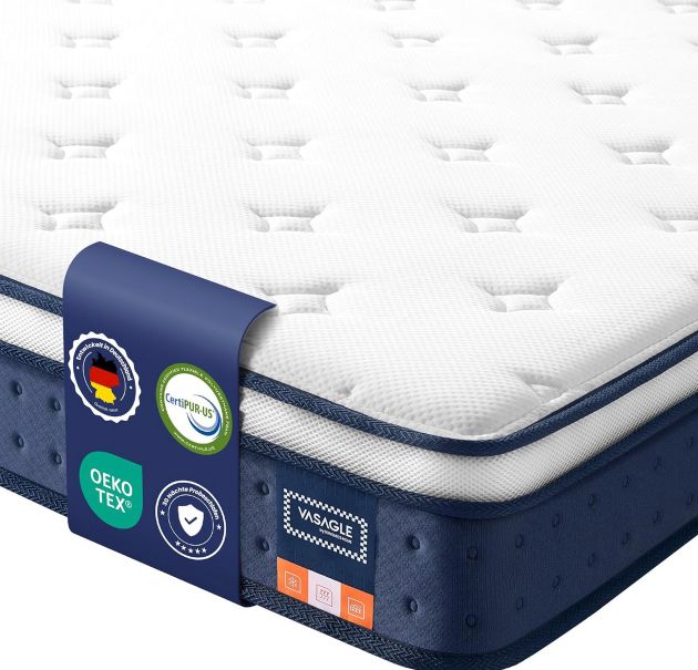 😴 VASAGLE  Federkernmatratze aus Gel-Memory-Schaumstoff  160 x 200 x 20 für 89,99€ (statt 133€)
