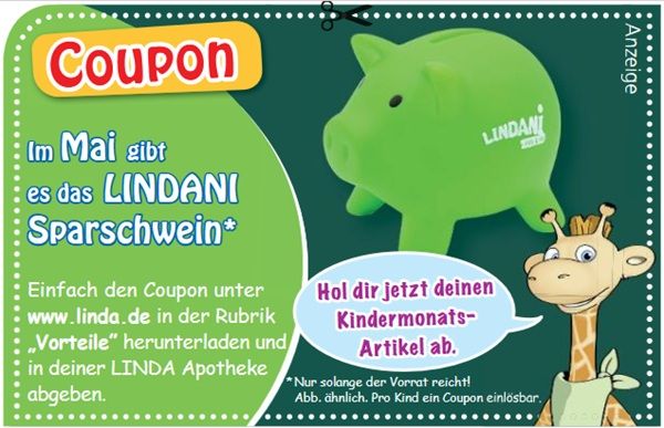 Linda Apotheken: LINDANI Sparschwein gratis erhalten