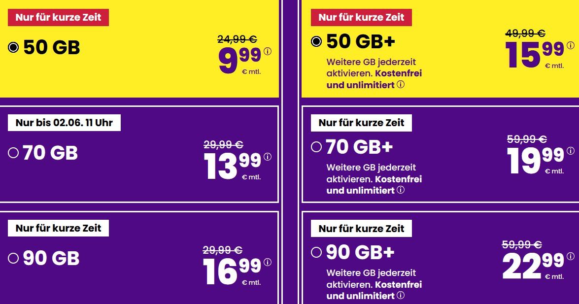 📲 sim24 Allnet-Flat mit 50GB 5G für 9,99€ mtl. + monatlich kündbar! 📲 sim24 Allnet Flat mit 50GB 5G für 9,99€ mtl. + monatlich kündbar!