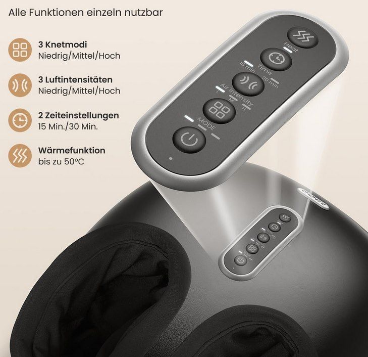 👣 RENPHO Fußmassagegerät mit Fernbedienung für 109,99€ (statt 150€)