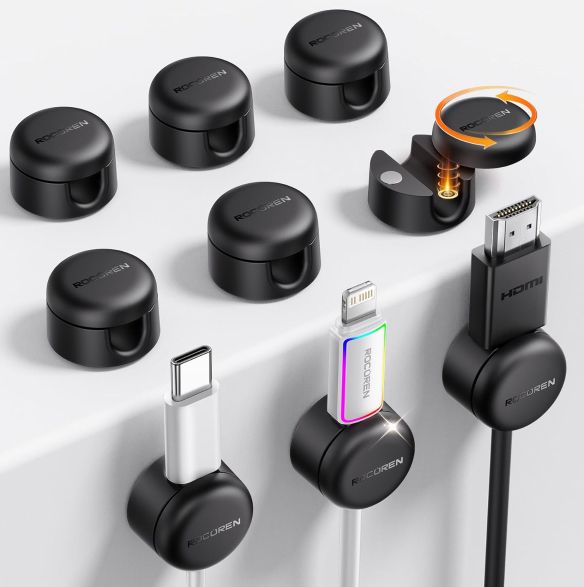 🔌 9x Rocoren magnetische und selbstklebende Kabelhalter für 5,39€ (statt 10€) – neue Version