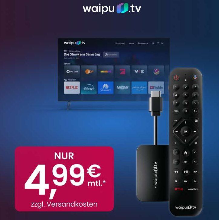 🇩🇪⚽️ WM-Tore als Erster sehen: waipu.tv + neuem TV Stick nur 4,99€ mtl (statt 10€)