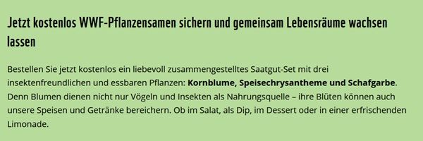 wwf: Gratis Insektenfreundliche Pflanzensamen