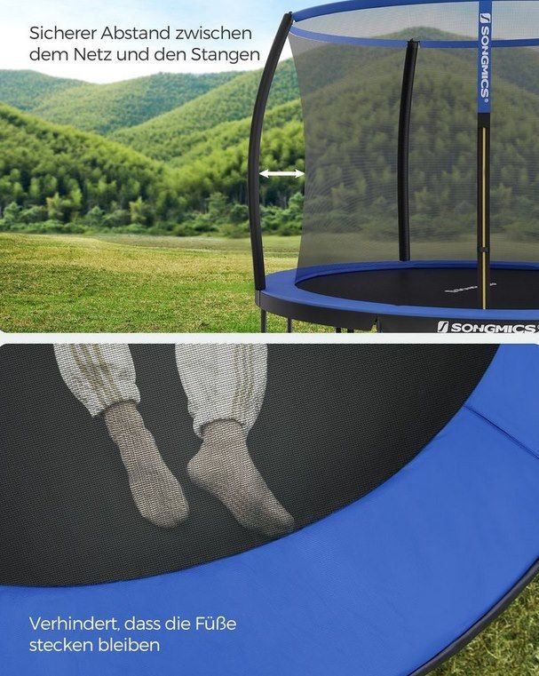 🦘 SONGMICS Gartentrampolin Ø 305 cm mit Sicherheitsnetz für 155,99€ (statt 170€)