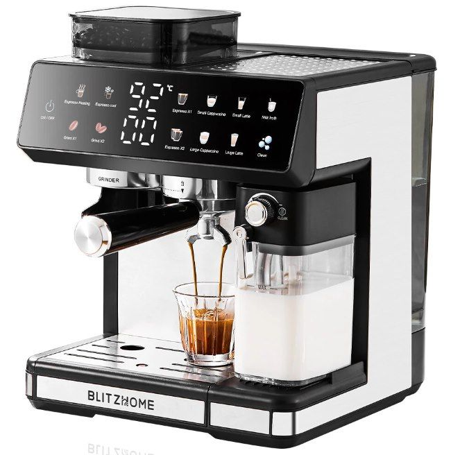 ☕ BlitzHome Kaffeevollautomat mit Mahlwerk & Milchaufschäumer für 199,40€ (statt 270€)