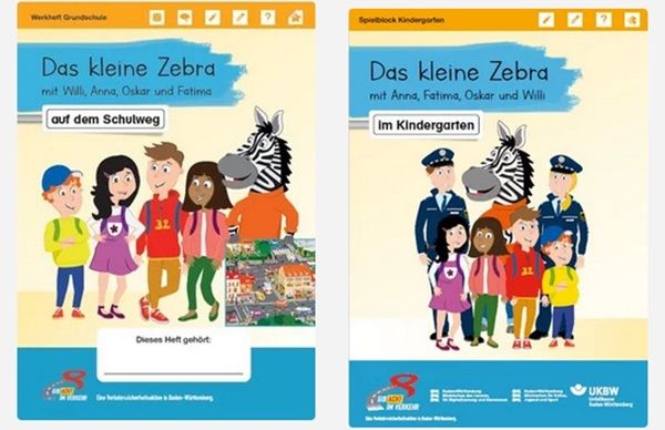 BW: Verkehrserziehung mit dem kleinen Zebra und mit Willi, Anna, Oskar und Fatima BW: Verkehrserziehung mit dem kleinen Zebra und mit Willi, Anna, Oskar und Fatima