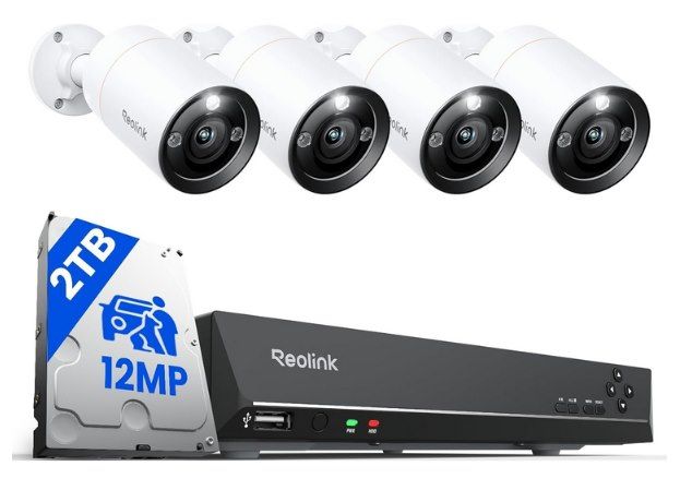 📸 4x Reolink 12MP Überwachungskamera + RLN8 410 PoE NVR für 538,99€ (statt 630€)