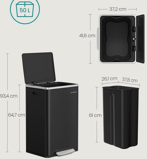 🗑️ SONGMICS Mülleimer (50 L) mit Deckel und Griffen + Müllbeutel für 48,99€ (statt 60€) 🗑️ SONGMICS Mülleimer (50 L) mit Deckel und Griffen + Müllbeutel für 48,99€ (statt 60€)