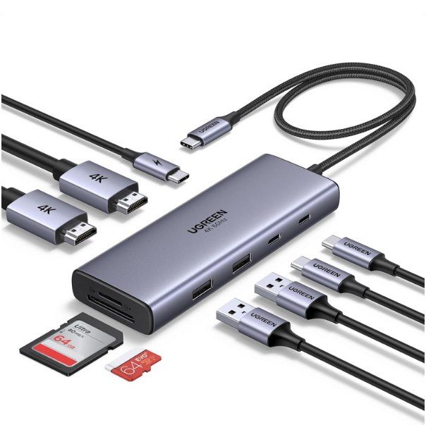 🖥️ UGREEN Revodok USB C Hub 2 HDMI mit SD/TF Kartenleser für 28,79€ (statt 36€)