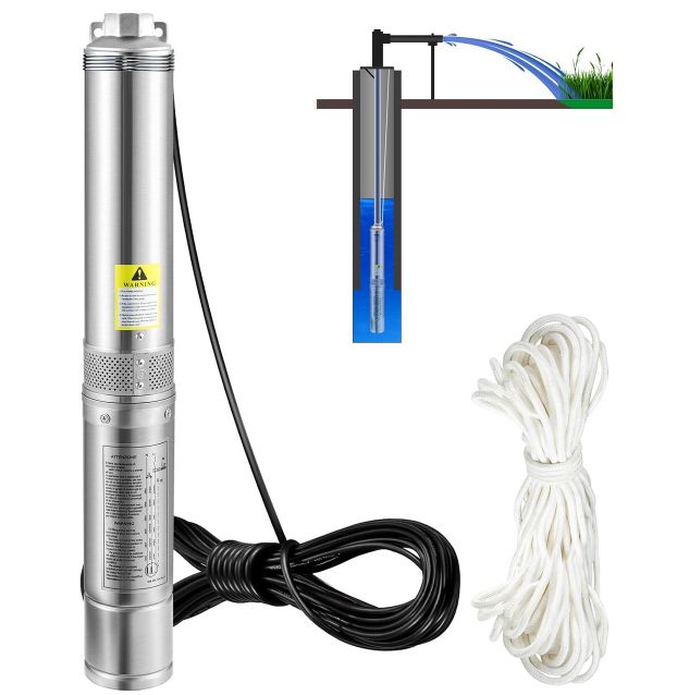 💦 VEVOR 82mm Tiefbrunnenpumpe mit 750W & 100L/min für 79€ (statt 102€)